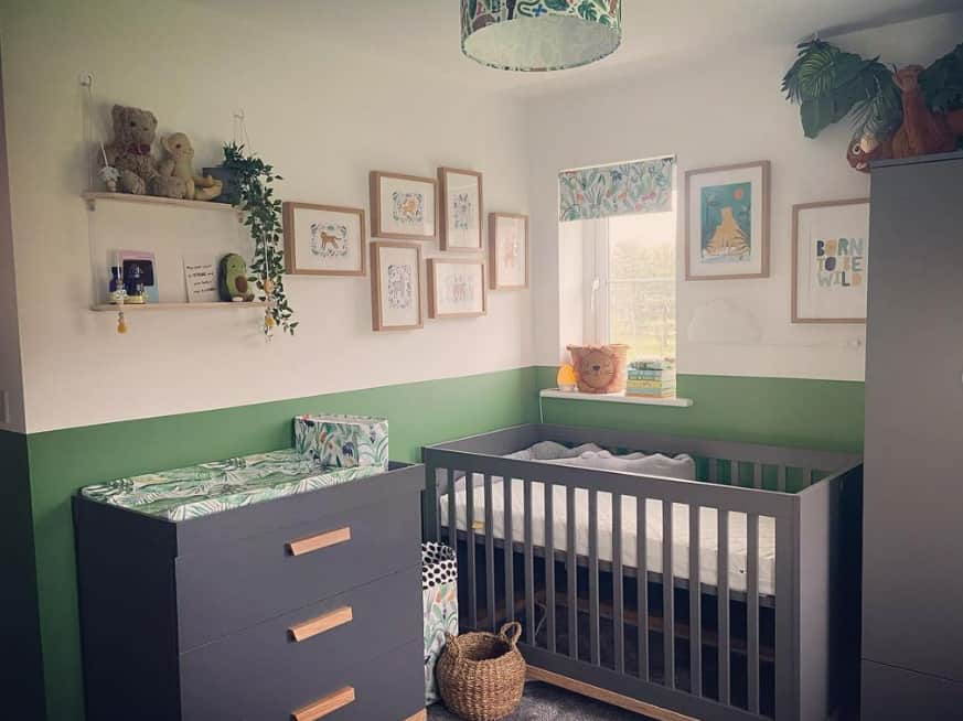 green and gray nursery ideas 