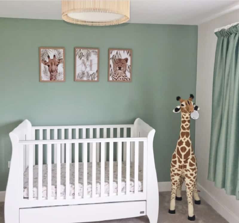 safari theme and sage green nursery idea