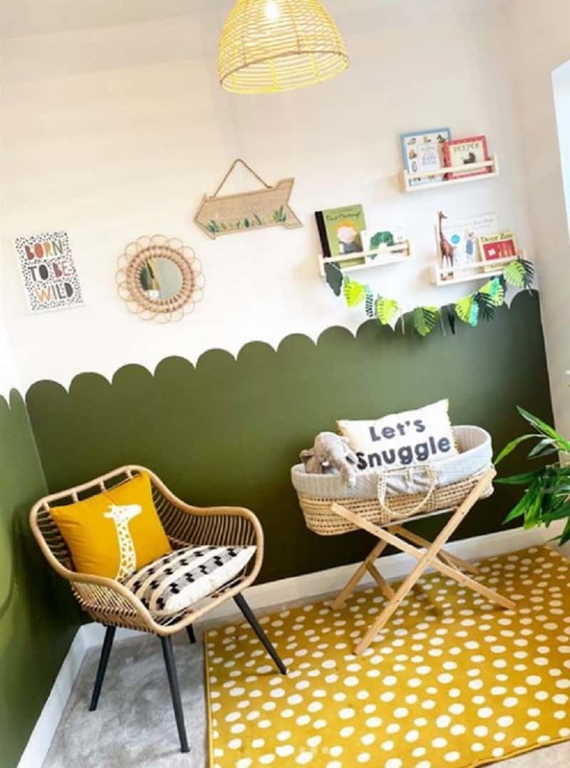 olive green nursery ideas with jungle theme