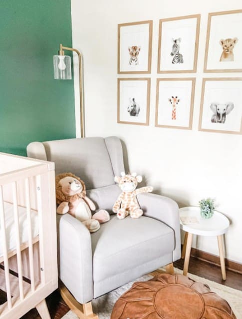 dark green nursery ideas with jungle theme