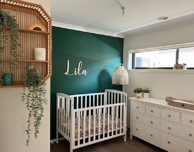 dark green wall nursery ideas for girls