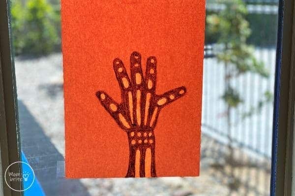 skeleton hand print xray craft for toddlers