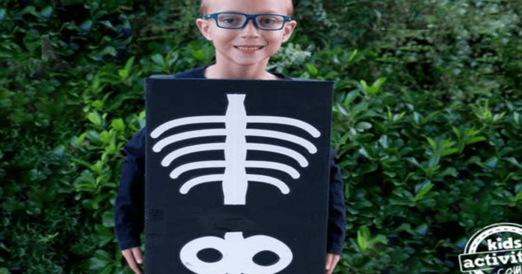 DIY skeleton craft costume for kids