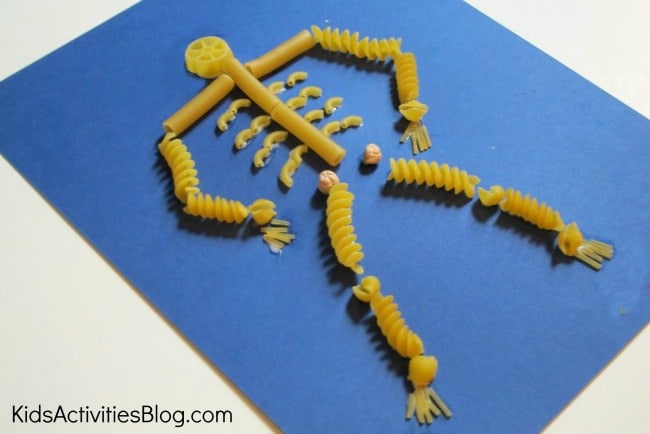 fun pasta skeleton craft for preschool