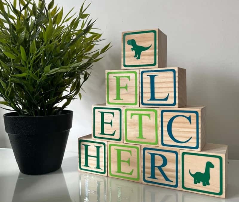 alphabet blocks for green baby nursery ideas