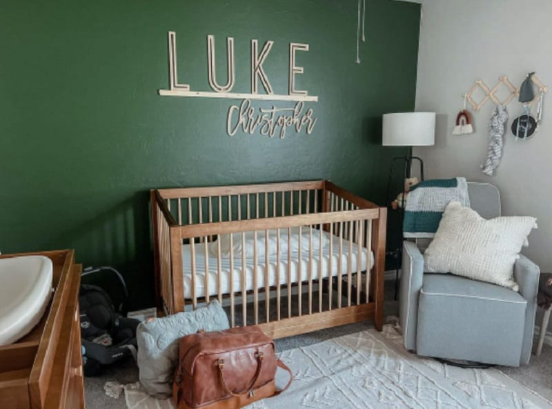 gender neutral green and brown nursery ideas