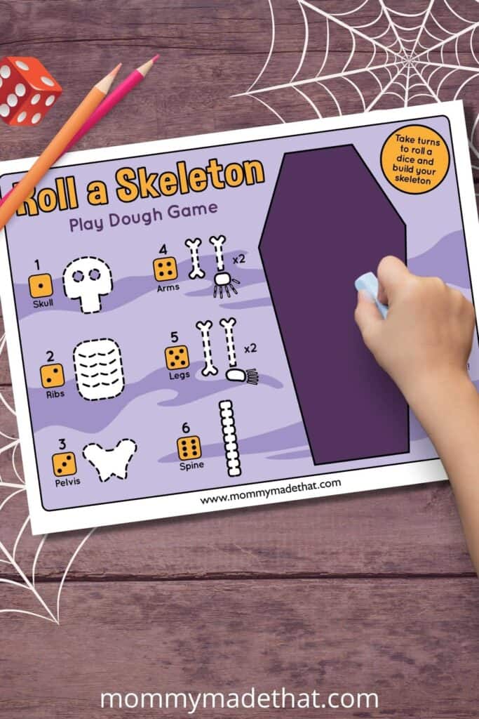 skeleton play dough game for easy skeleton craft