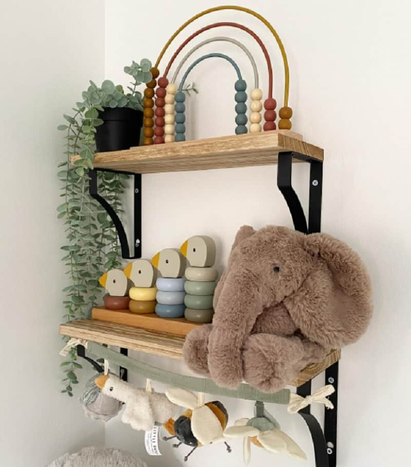 rustic look for nursery shelf ideas