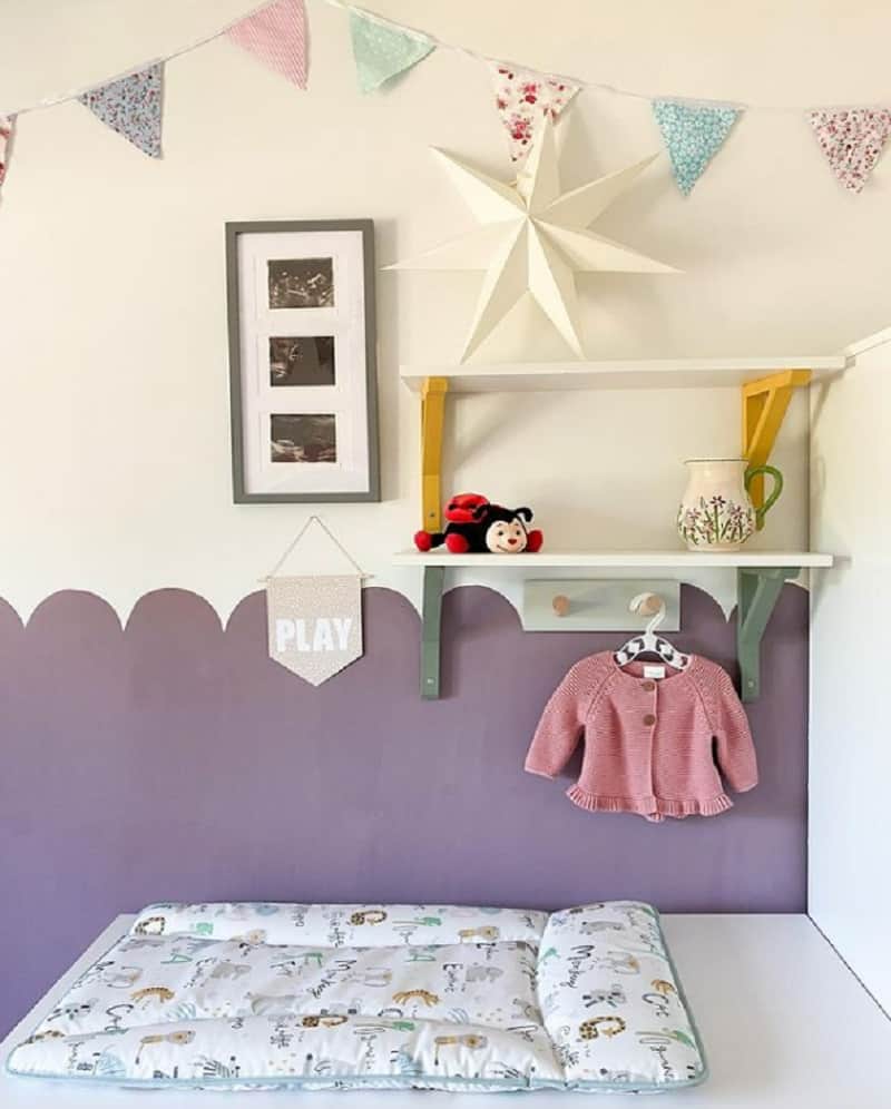 Colorful wall shelves for baby room