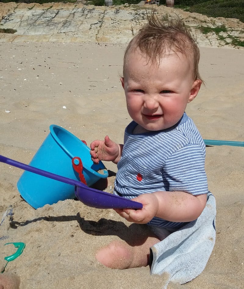 sand play for sensory and outdoor activities for babies