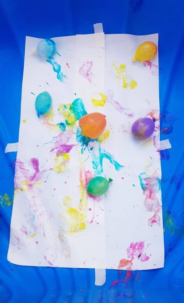fun water balloon painting for preschoolers to try