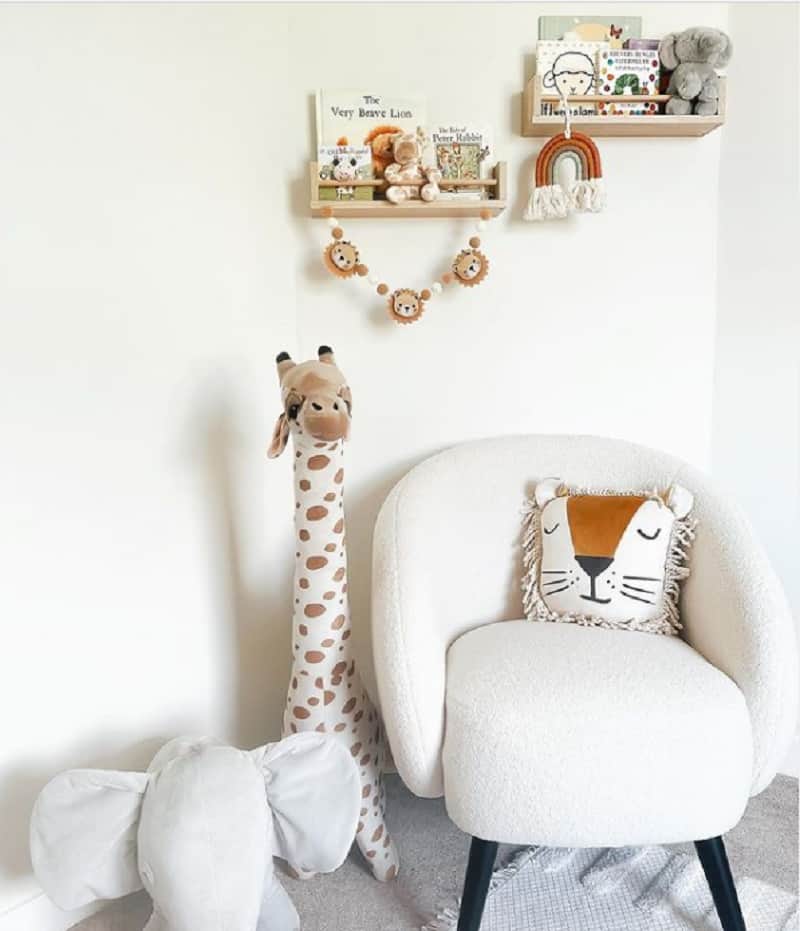 safari theme nursery wall shelves