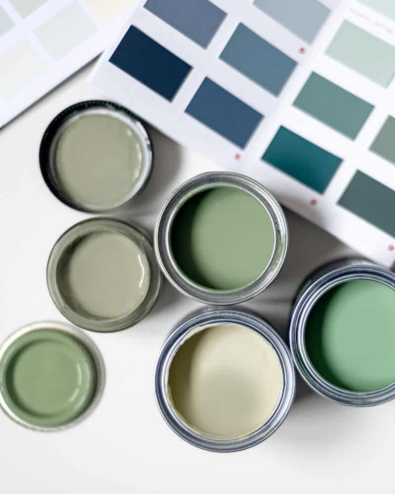 a selction of green nursery paint colors