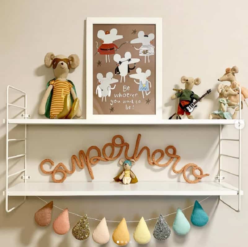 superhero nursery shelf decor ideas