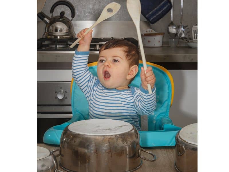 DIY music instruments as montessori activities for babies
