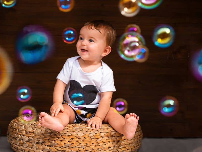 playing with bubbles for outdoor activities for 10 month old babies