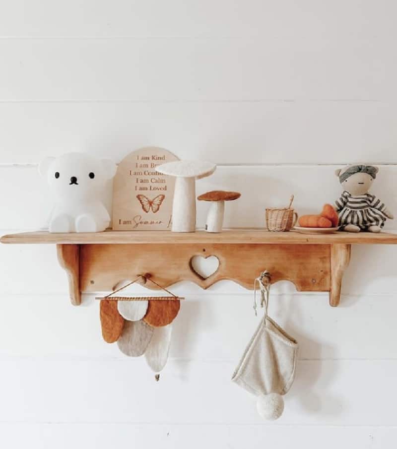 rustic look for nursery shelf ideas