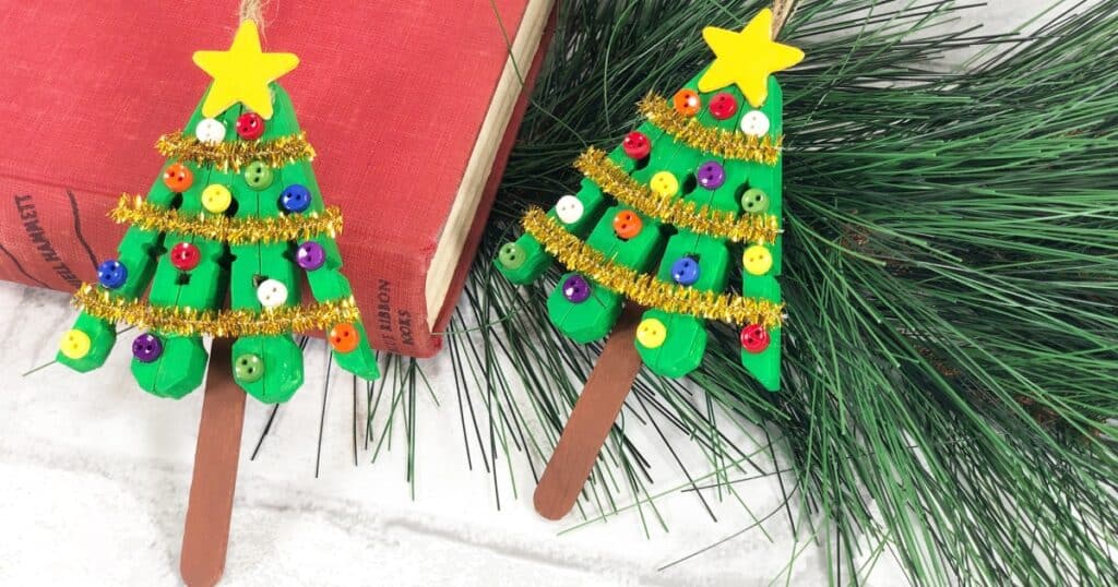 clothespin christmas tree arts and crafts for toddlers