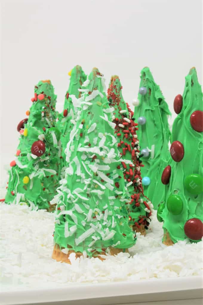 ice cream cone edible Christmas tree craft for 2-3 year olds