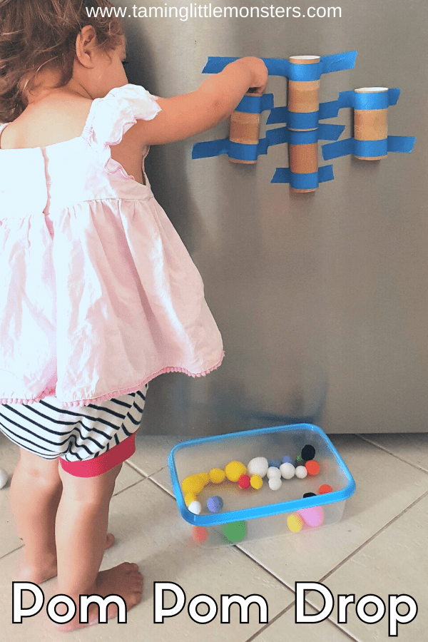 simple and easy pompom drop activity to do at home