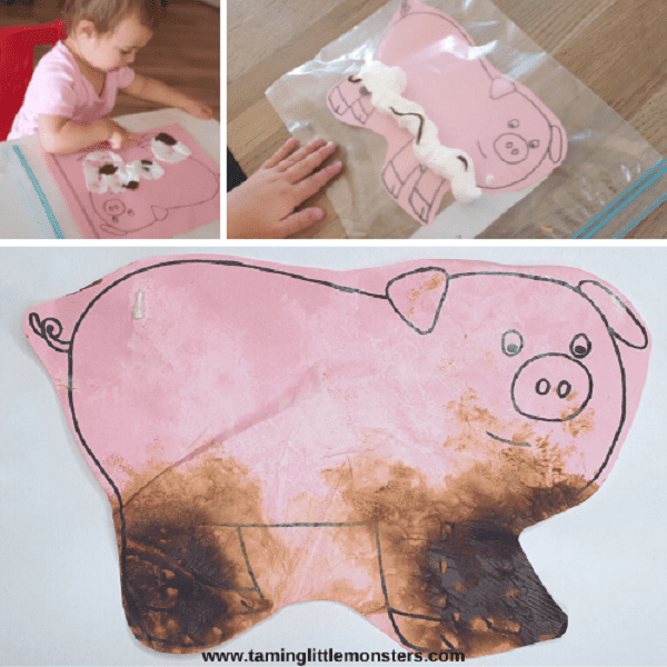 muddy pig art sensory activities for 18 month old