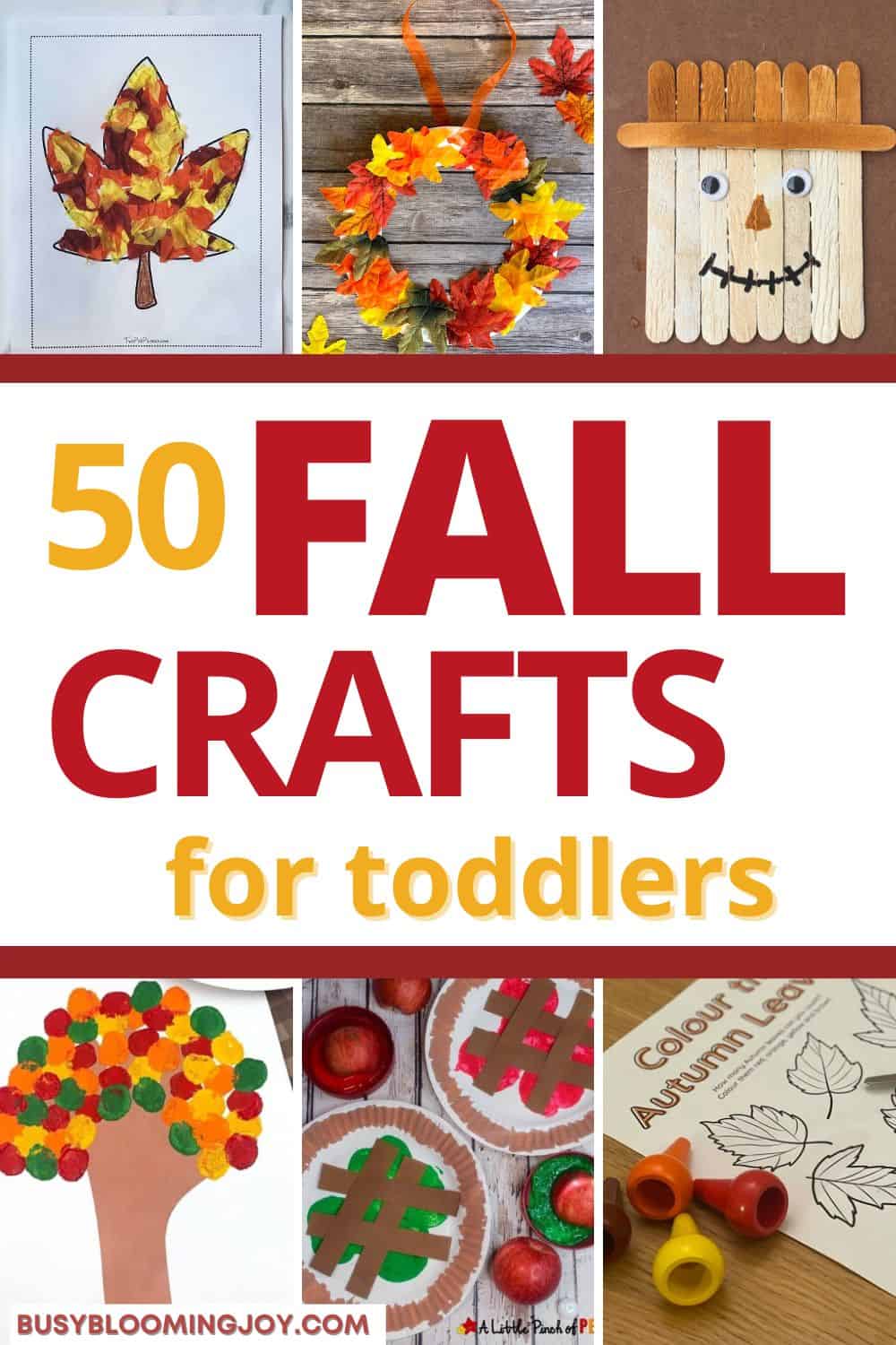 50 Fun, easy fall arts & crafts for toddlers 2 & 3 years old