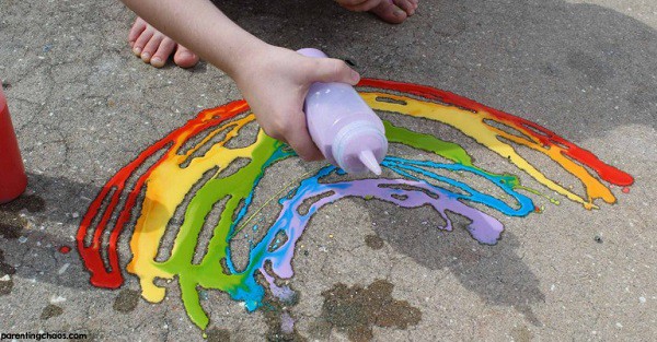 sidewalk chalk paint outdoor activities for 18 month old