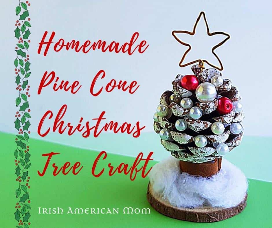 homemade pine cone Christmas ornament craft