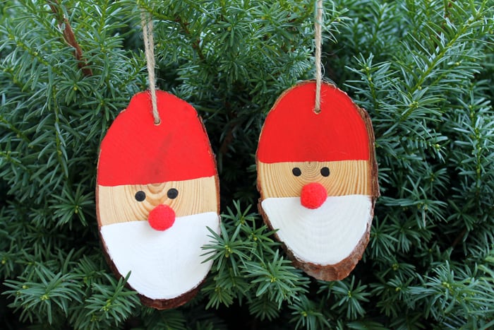 wood slice santa craft for toddlers