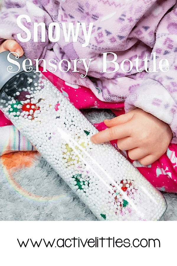 snow sensory bottle for preschoolers