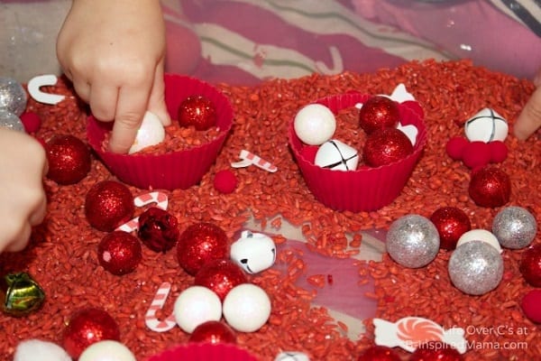 holiday peppermint scented sensory play for kids