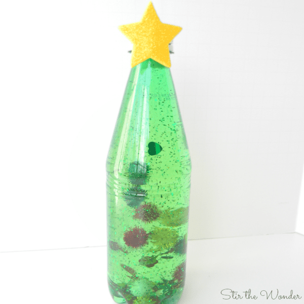 Christmas tree sensory bottle