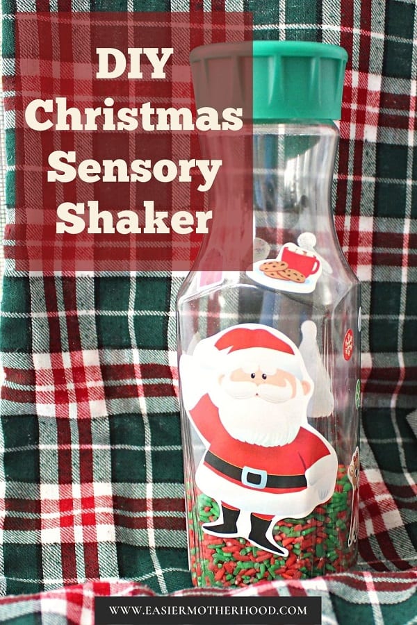 Santa Claus Christmas sensory shaker bottle for preschoolers