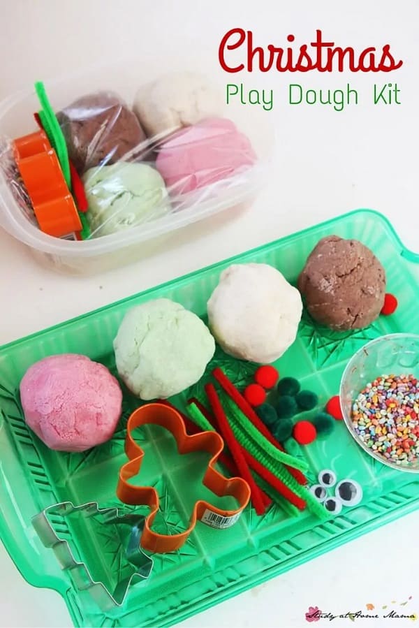 reusable Christmas play dough kit for kids