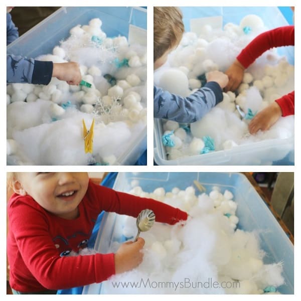 winter themes christmas sensory bin 1 year old