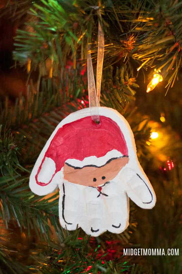 air dry clay santa ornament craft for toddlers