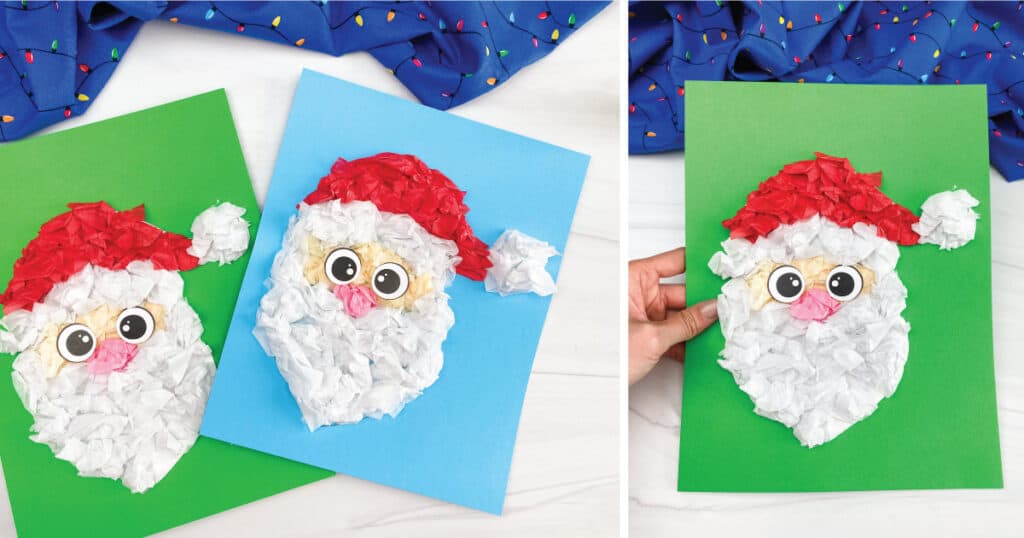 tissue paper santa craft for kids