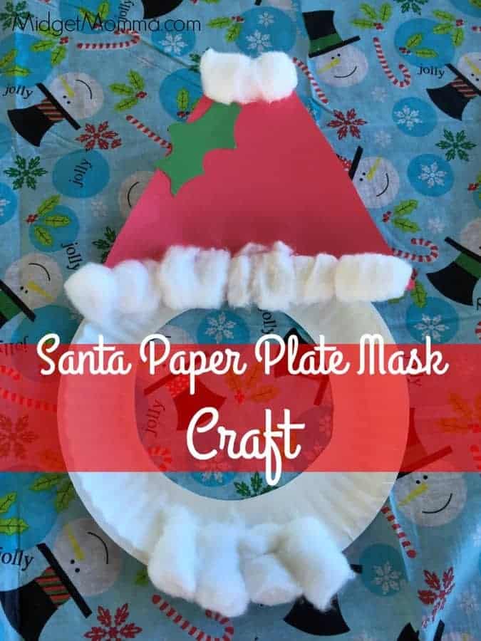 paper plate santa claus mask craft for toddlers