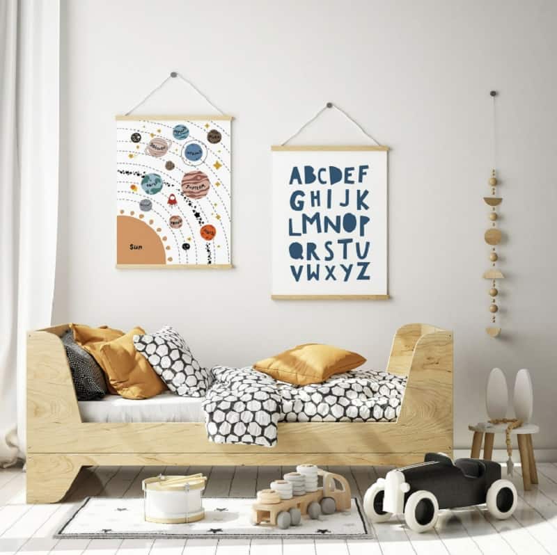 cute space-themed posters for the nursery room