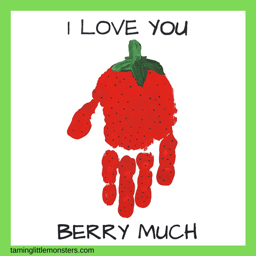 cute berry toddler valentine's day handprint art