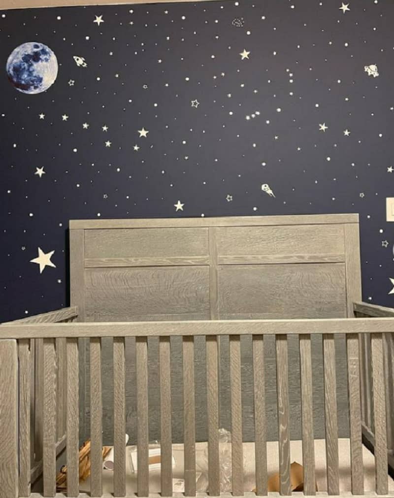 stars and moon nursery wall idea
