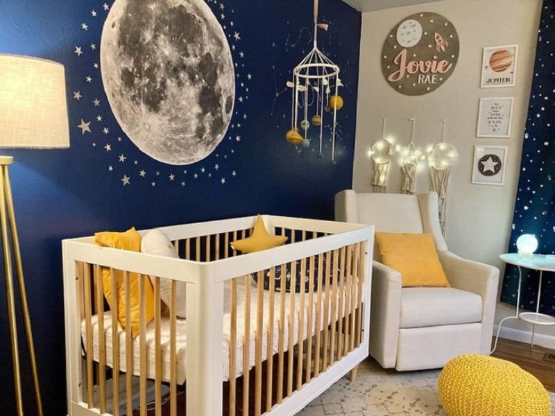 Baby boy store space themed nursery