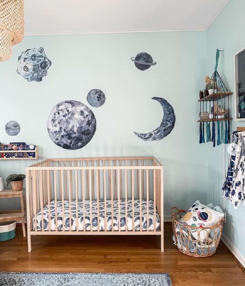 Soft Space-Themed Nursery Room