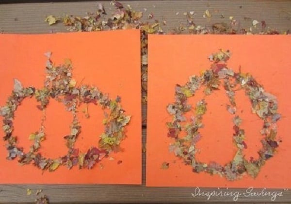 turning leaves into confetti for a fun fall activity for babies