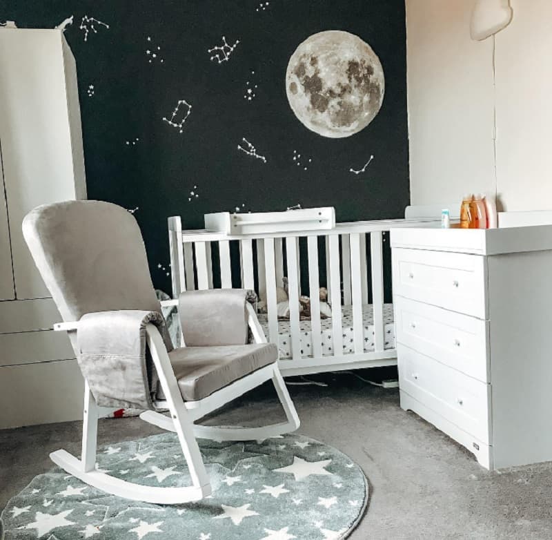 monochromatic space-themed nursery ideas 