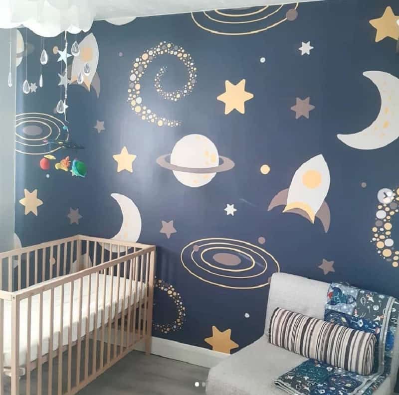 rocket ships and outer space wall decals