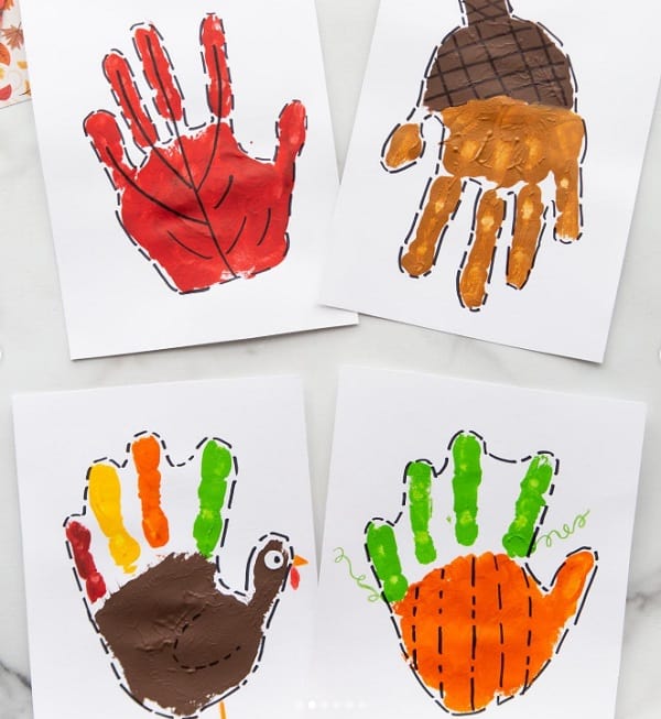 handprint Fall crafts for infants