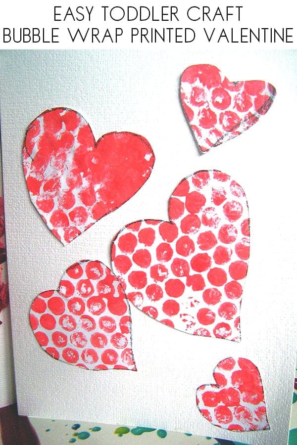 valentines day arts and crafts for toddlers using bubble wrap painting