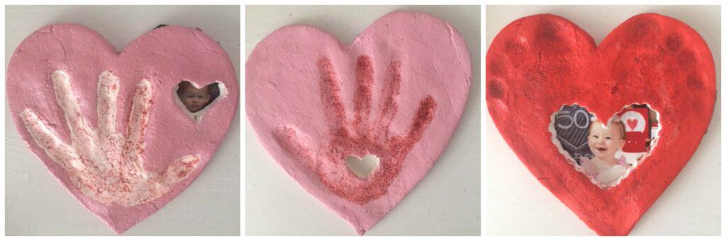 salt dough handprint valentines day arts and crafts for toddlers