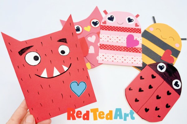 love monster homemade valentine cards for toddlers